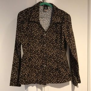 Leopard print stretch blazer